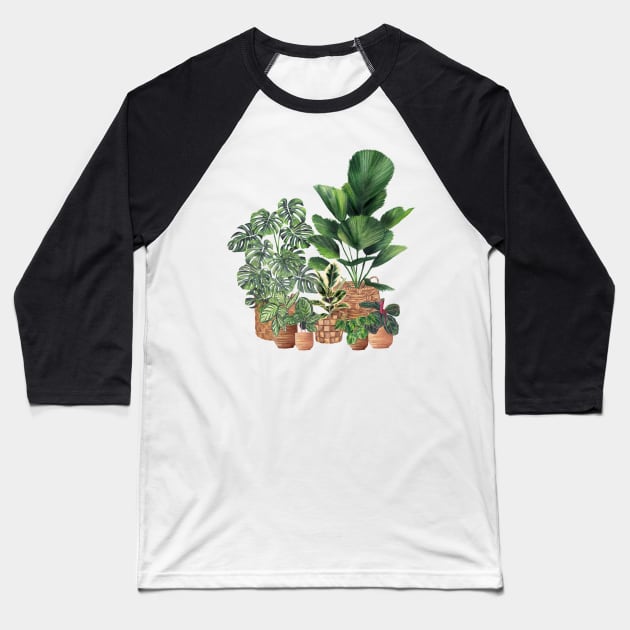 House Plants 9 Baseball T-Shirt by Gush Art Studio 1
